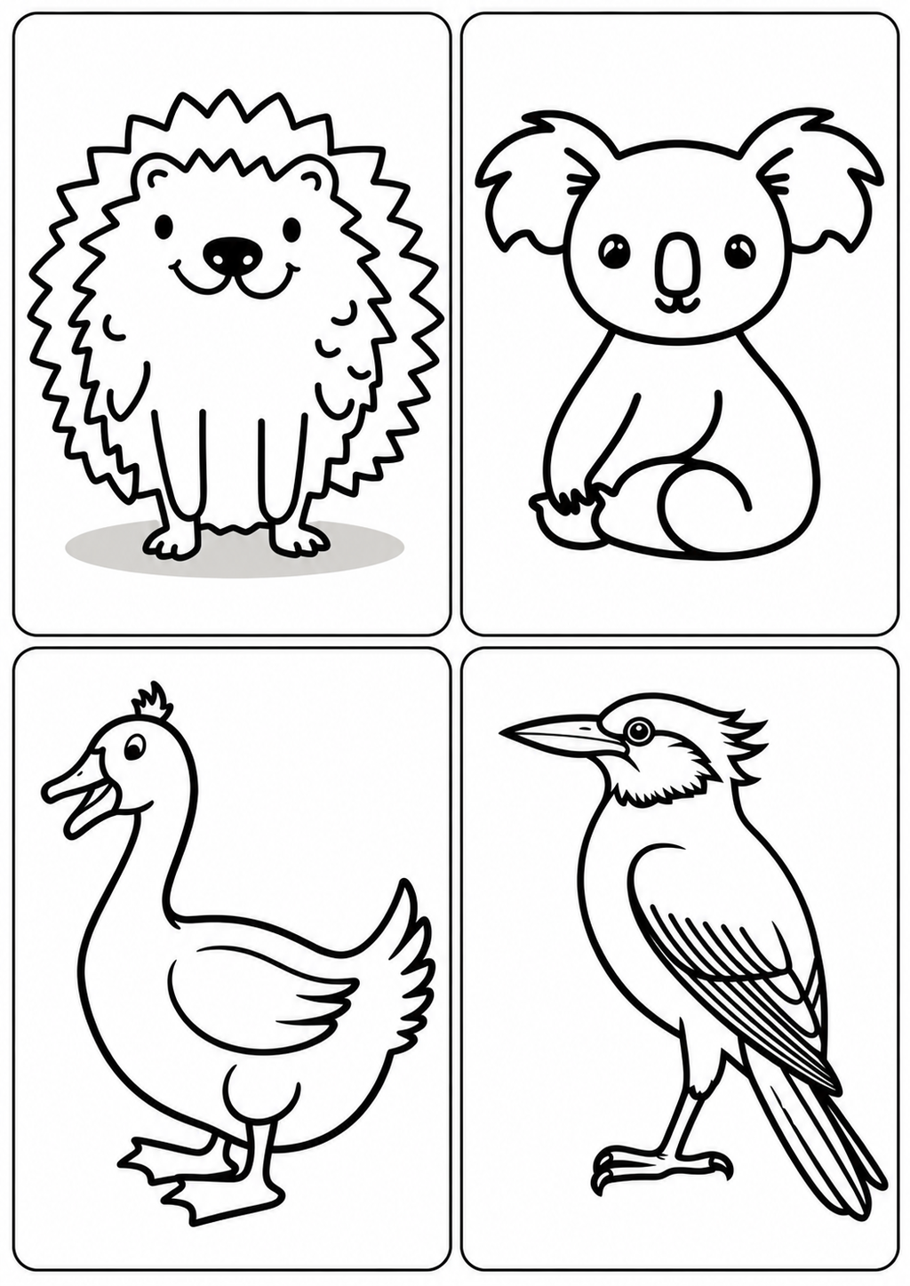 Cute Animals Coloring Book – 50 Printable Coloring Pages