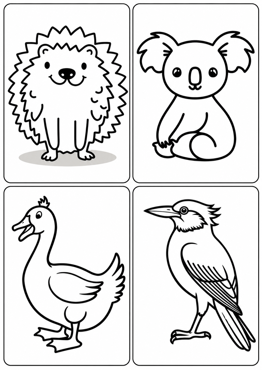 Cute Animals Coloring Book – 50 Printable Coloring Pages