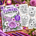 Flowers Coloring Book – 40 Printable Coloring Pages