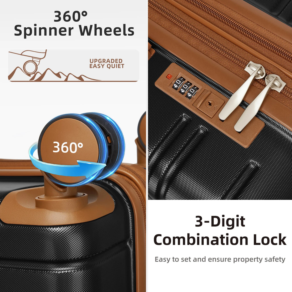 Larvender 6-Piece Luggage Set – 30 Inch (76 cm) Hard Shell Suitcases with 360° Spinner Wheels