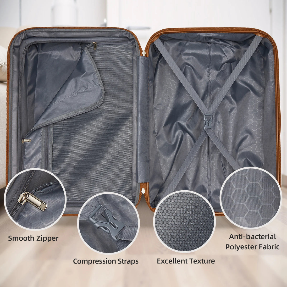 Larvender 6-Piece Luggage Set – 30 Inch (76 cm) Hard Shell Suitcases with 360° Spinner Wheels