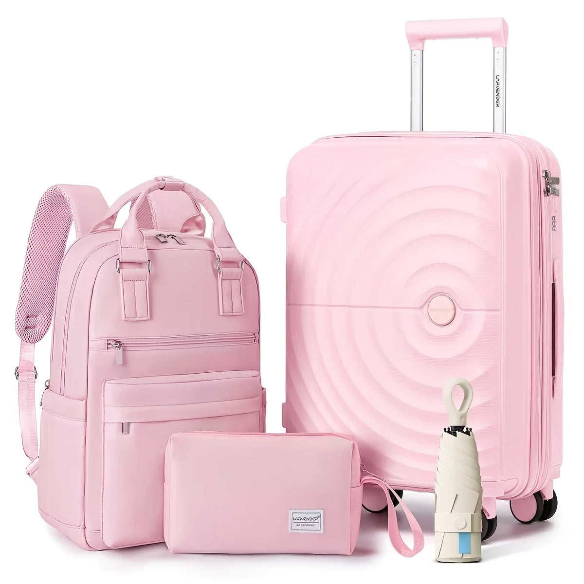 Larvender 4-Piece Luggage Set – 20 Inch (54 cm) Expandable Suitcase with 360° Spinner Wheels