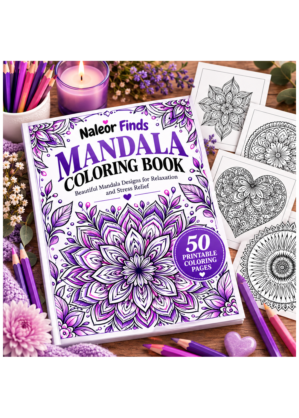 Mandala Coloring Book – 50 Printable Coloring Pages
